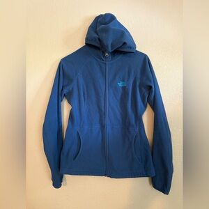 The North Face Dark Blue Hooded Zip Up Fleece Jacket Womens S/P